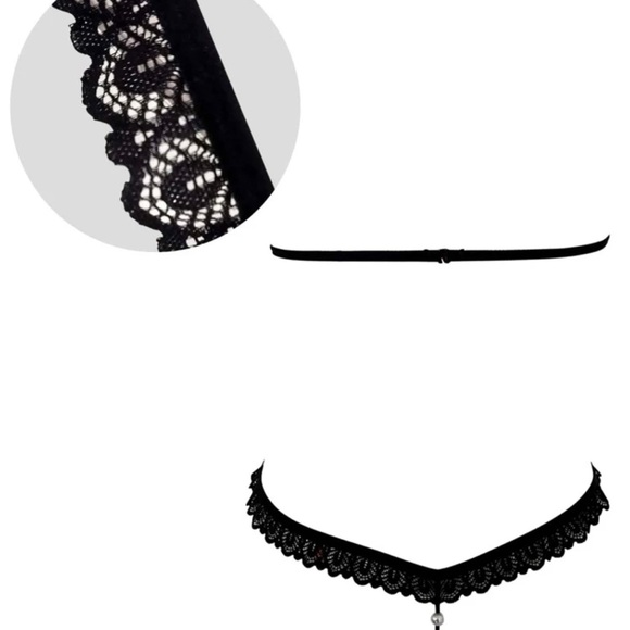 SEXY Pearls Beaded Lace Cut-out Lingerie Set *NEW* - Picture 2 of 6